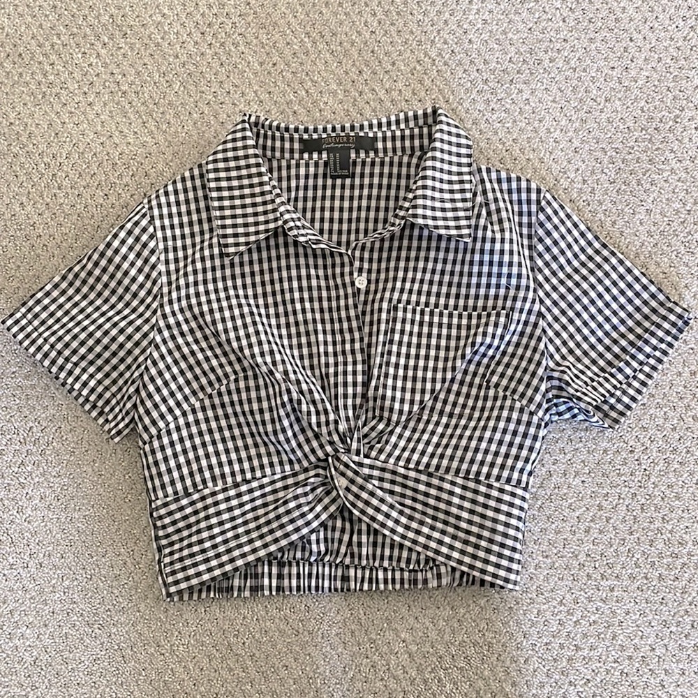 Cropped Gingham top